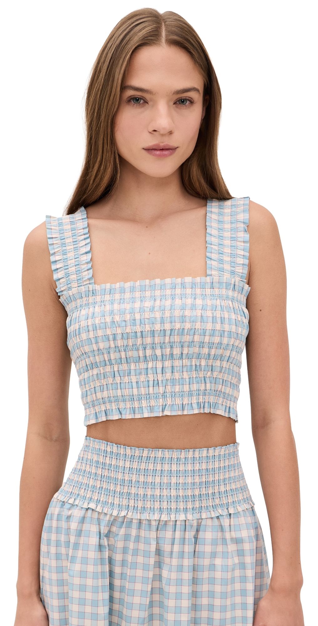 Hill House Home The Azalea Nap Top Blue/Red Gingham XS