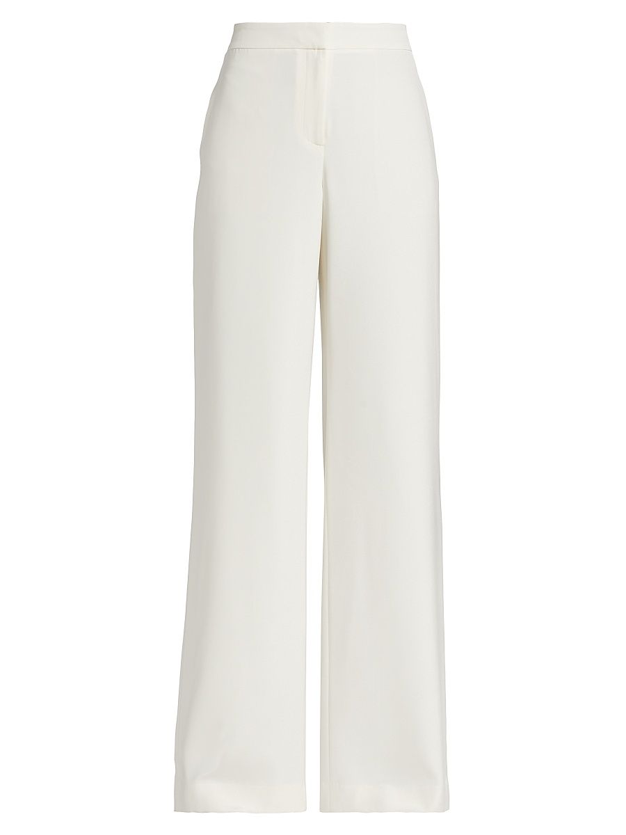 Women's Dalton Leather Wide-Leg Pants - Cloud - Size 14