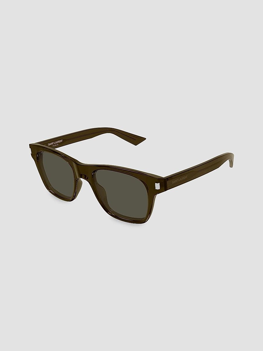 Saint Laurent Women's Vertical Web 55MM Square Sunglasses - Brown