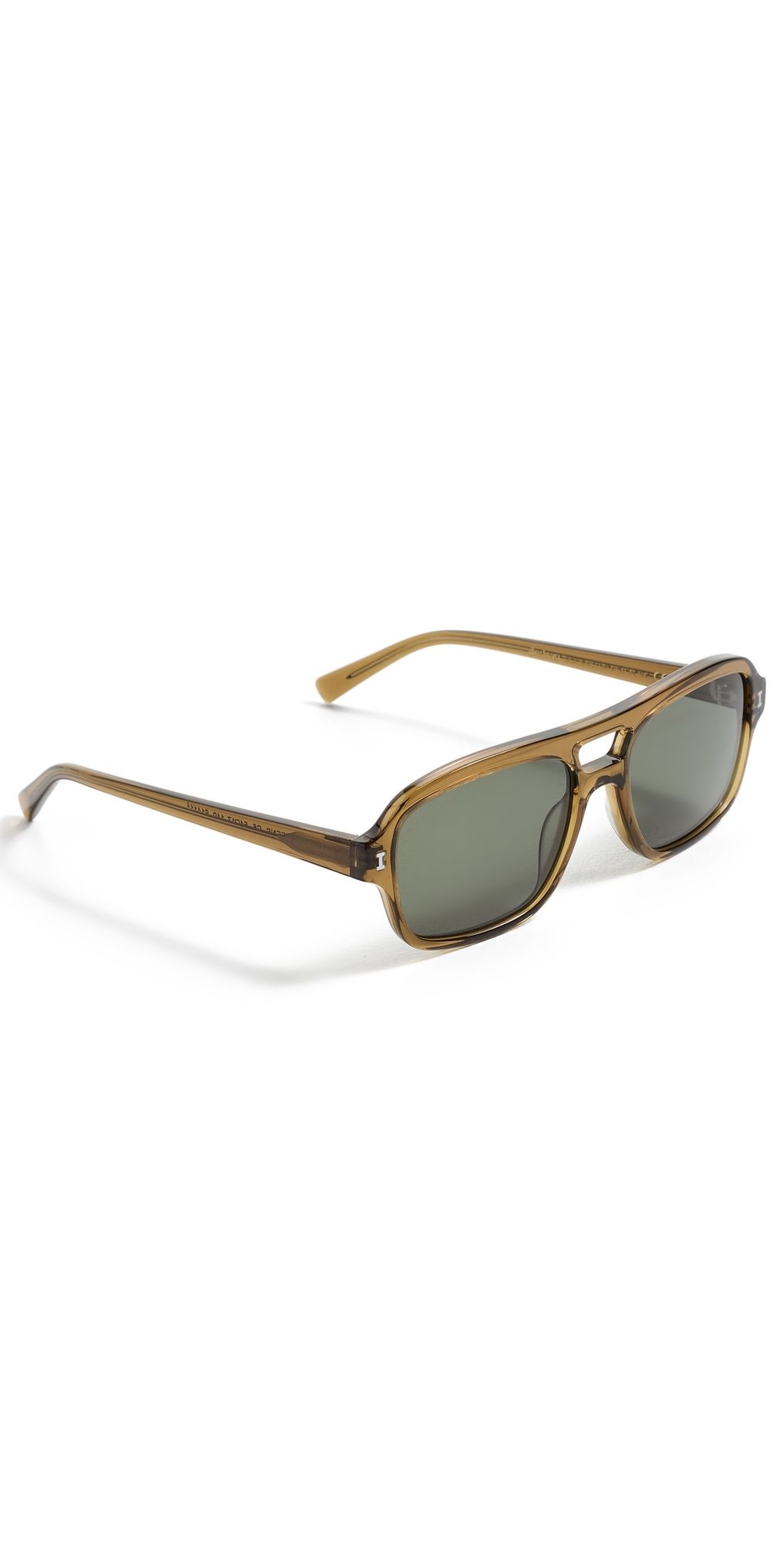 Illesteva Queens Sunglasses Ochre w/ Olive Flat Lenses One Size
