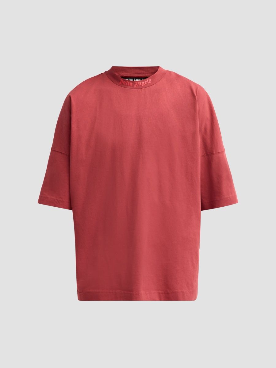 Palm Angels Men's Classic Logo Cotton Oversized T-Shirt - Brick Red - Size Large