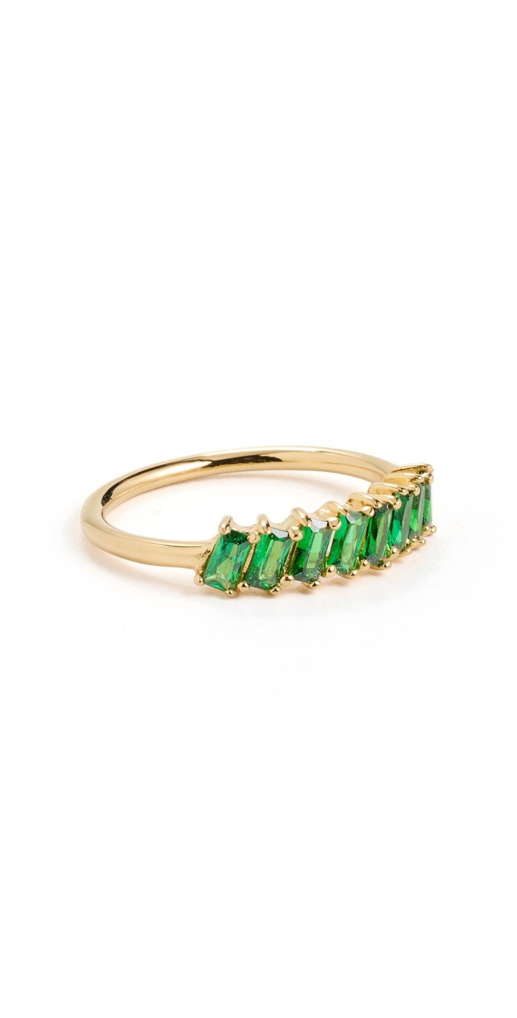 Gwen Beloti Emerald Cut Baguette Ring Gold 7
