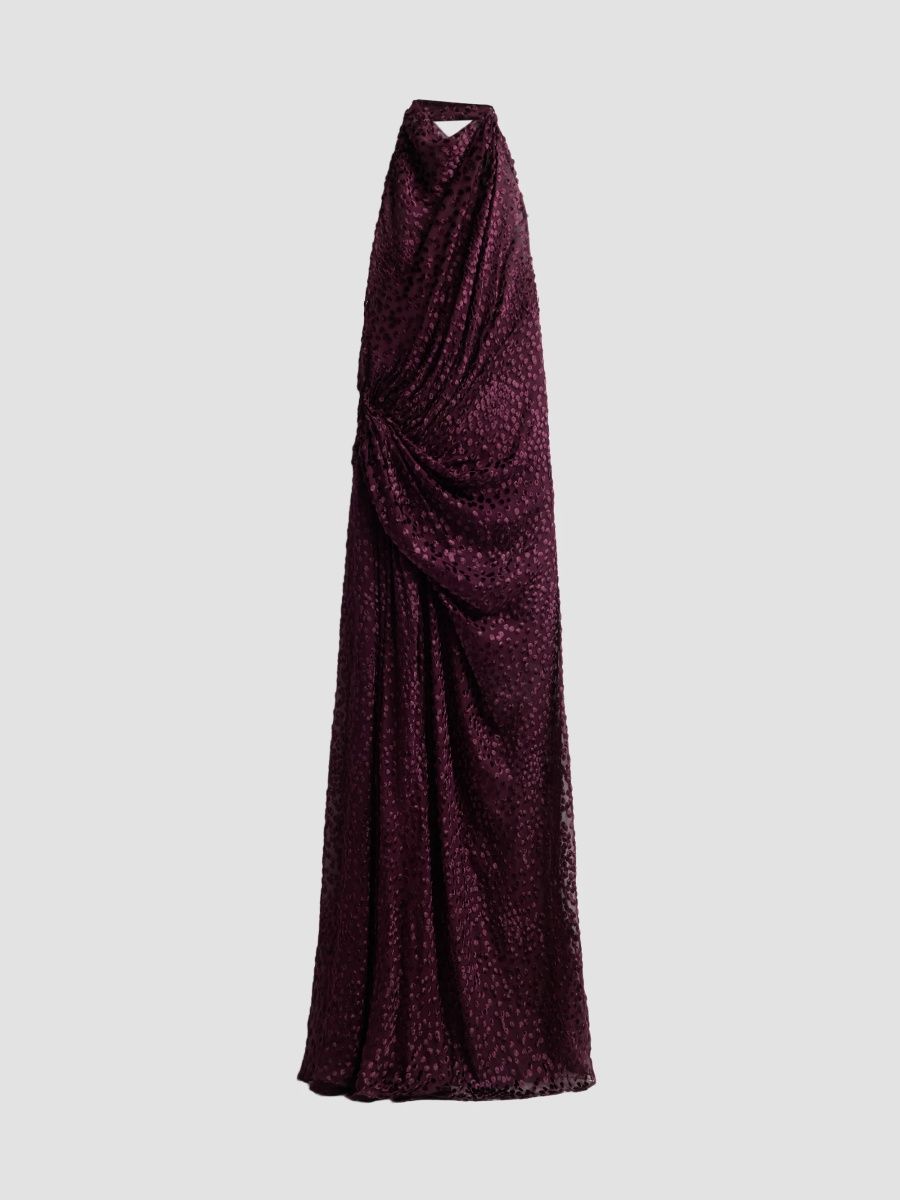 A. L.C. Women's Paloma Burnout Silk-Blend Velvet Gown - Deep Mulberry - Size 12
