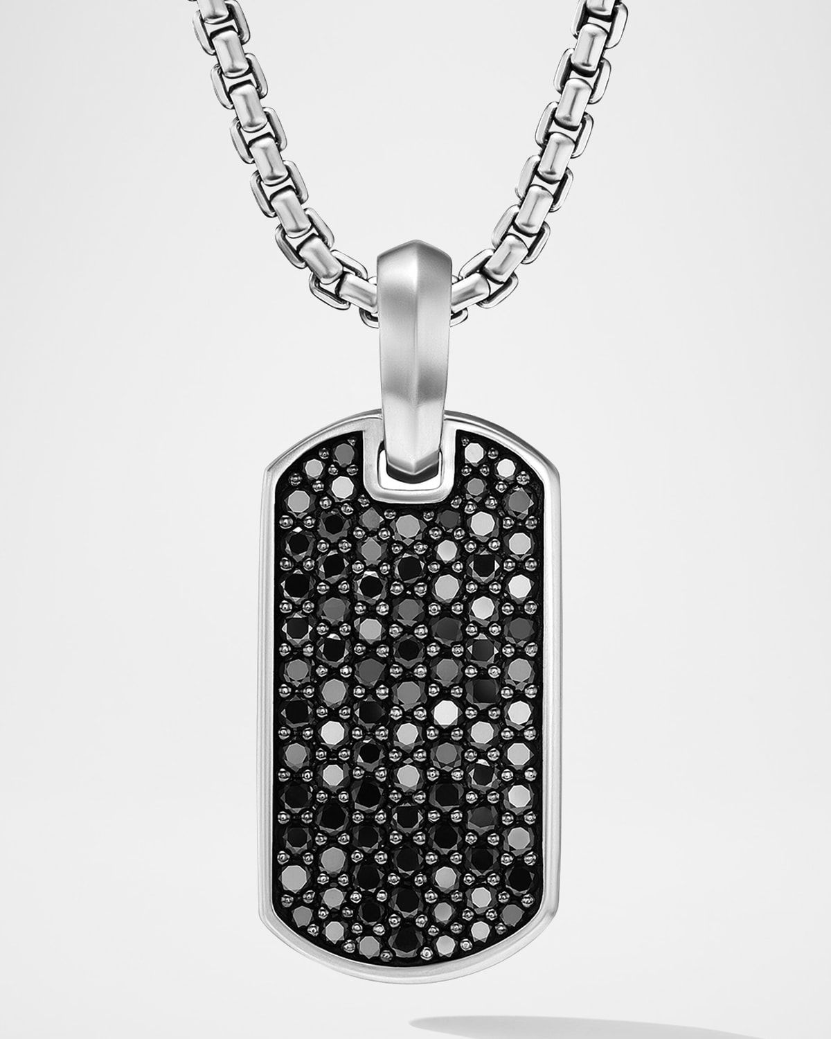 Men & apos;s Chevron Tag Pendant in Silver
