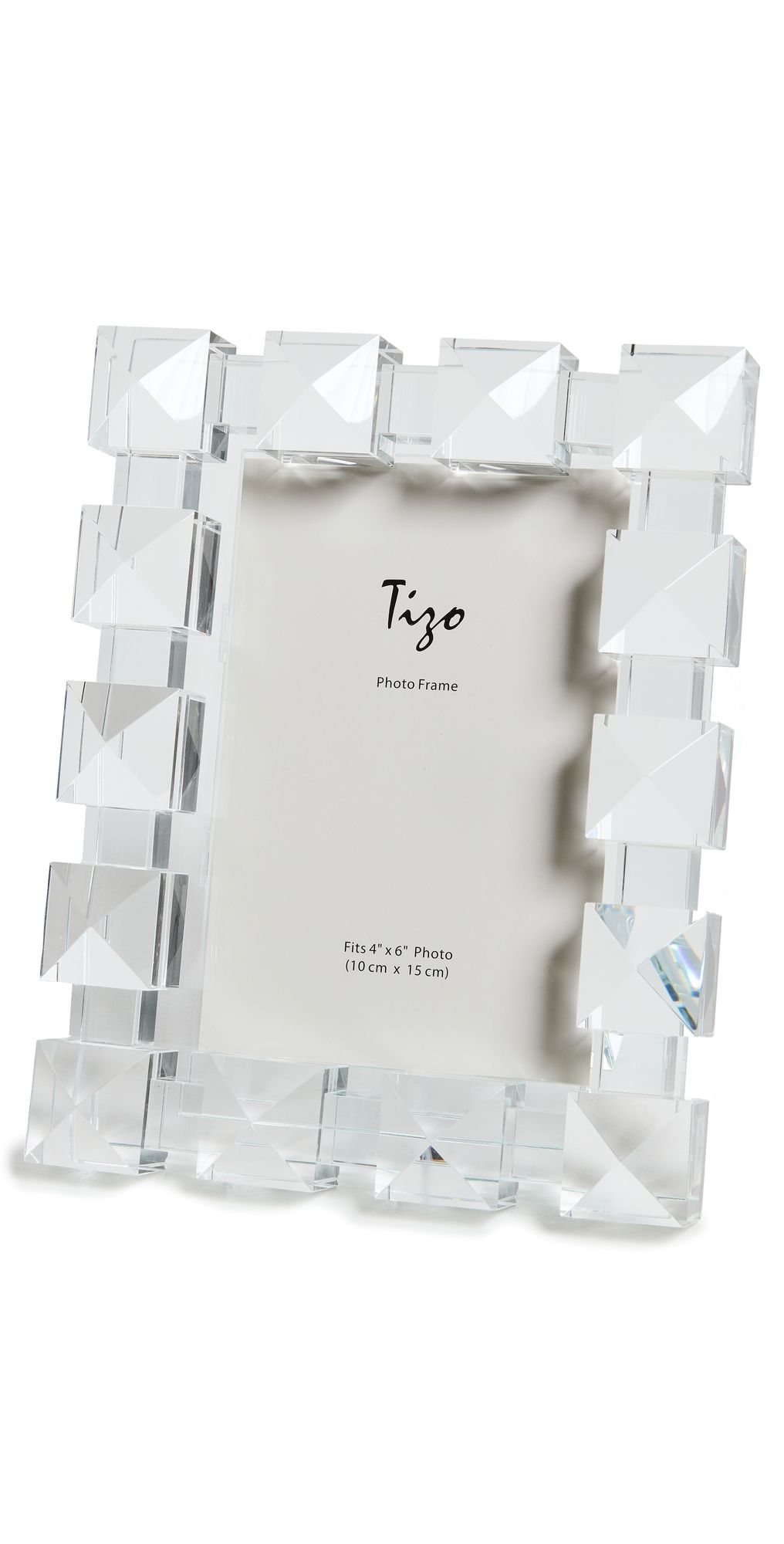 Tizo Design Glass Square Pyramid Photo Frame 4x6 Clear One Size