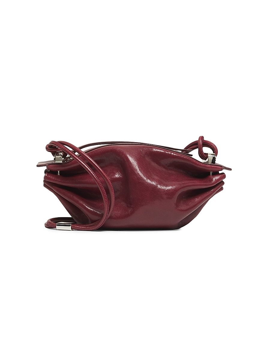 BONASTRE Men's Bon-Bon Leather Crossbody Bag - Shiny Fuoco