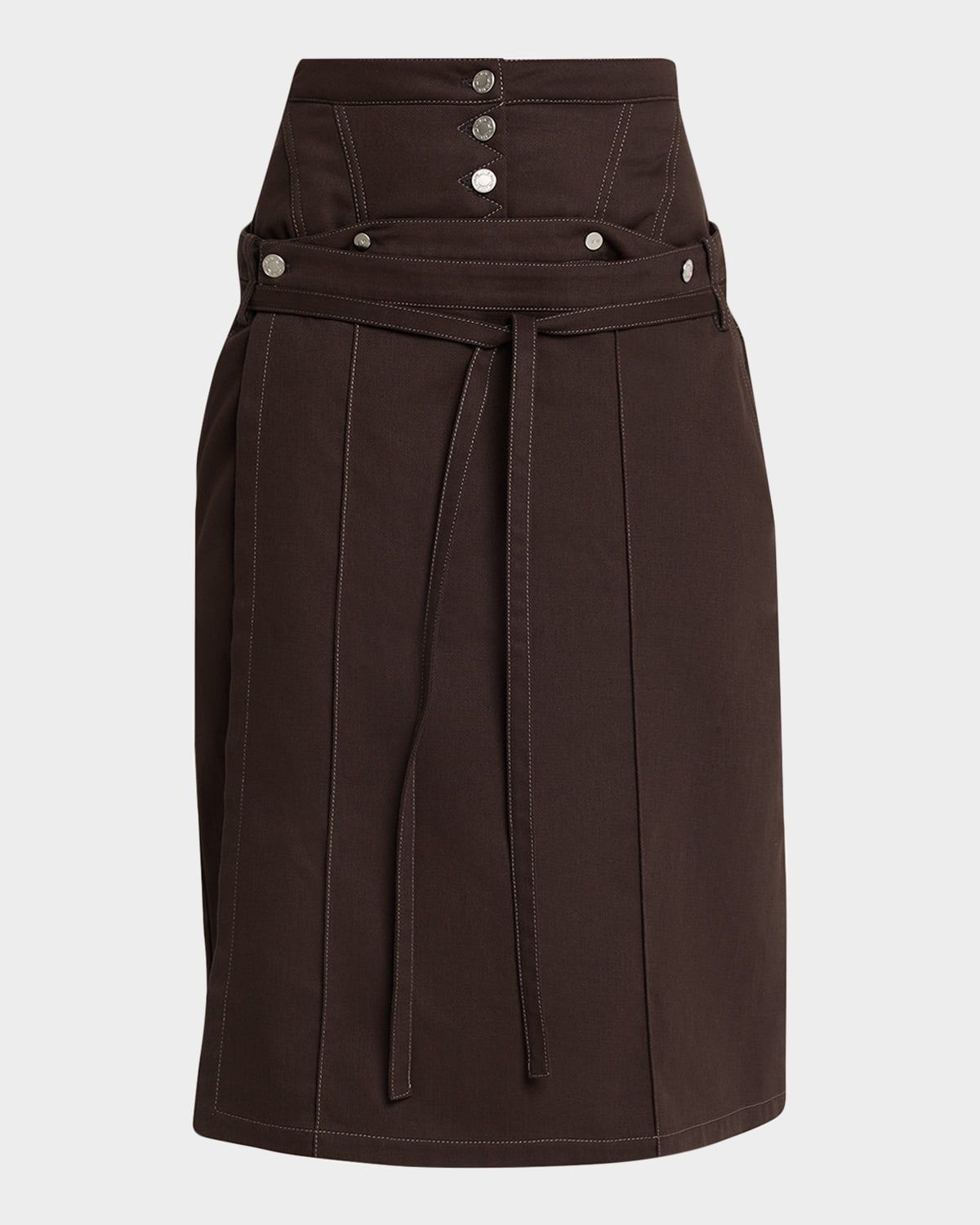 Corseted Denim Pencil Skirt