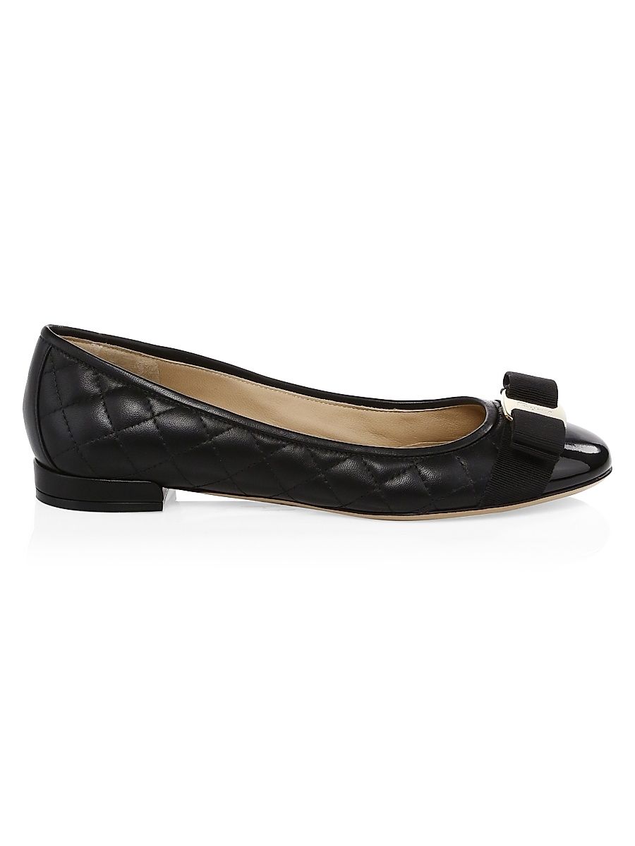 Women's Varina Quilted Leather Ballet Flats - Nero - Size 10