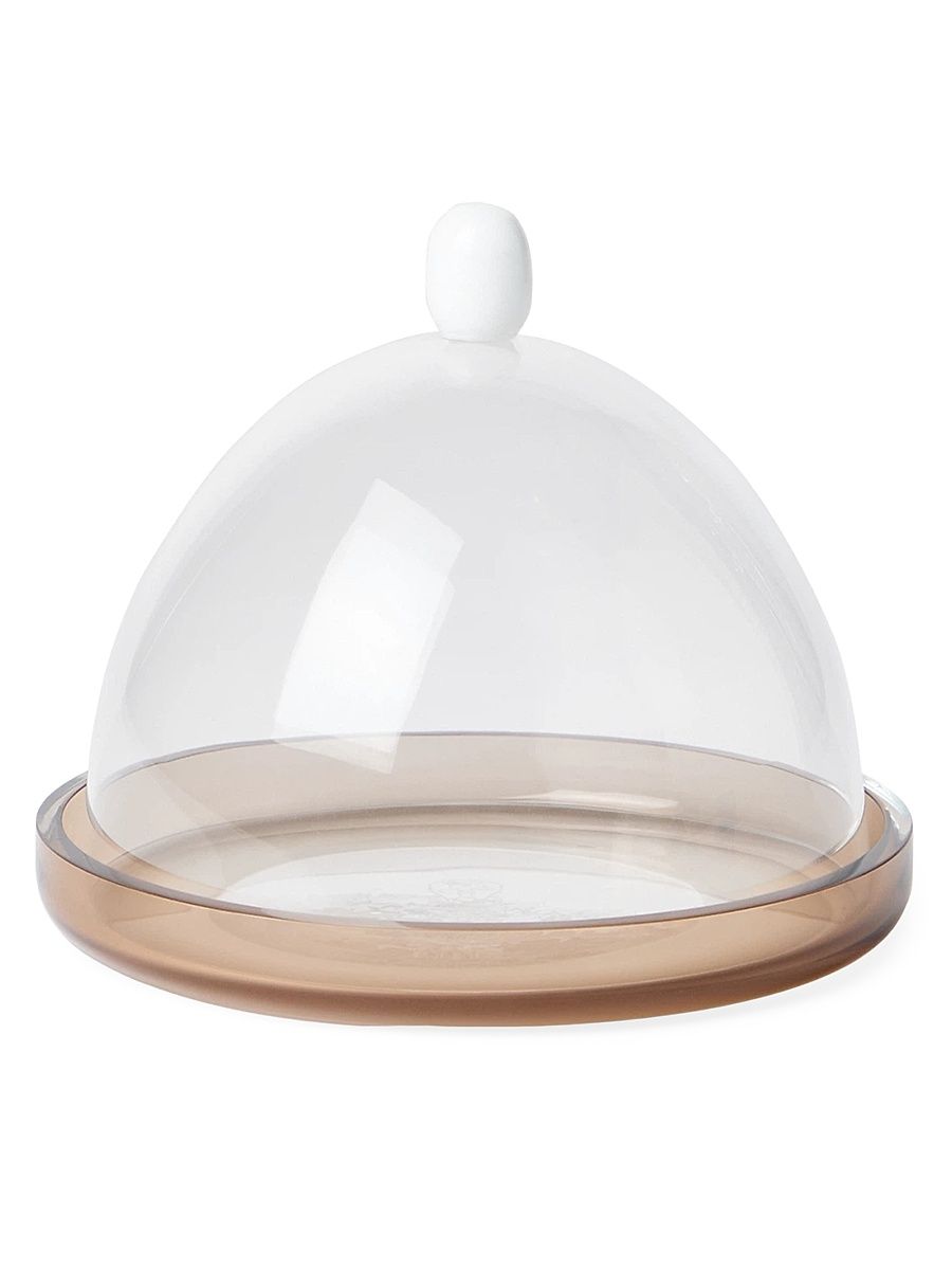 Murano Glass Plate and Cloche Set - Natural