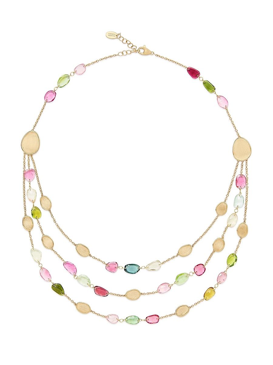 Women's Lunaria 18K Yellow Gold & Tourmaline Triple-Strand Necklace - Yellow Gold