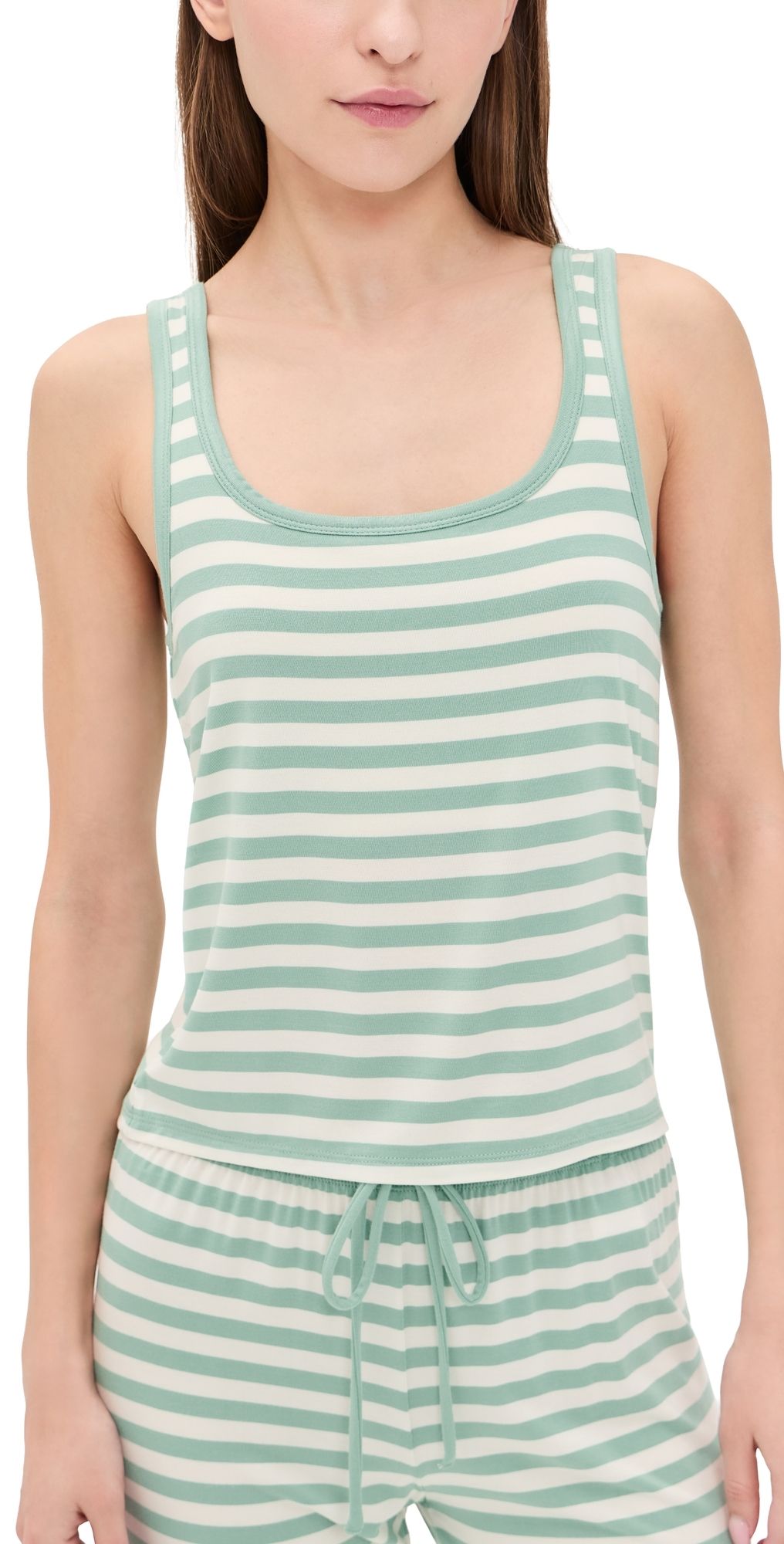 Z Supply Kiera Stripe Tank Top Crystal Green XL