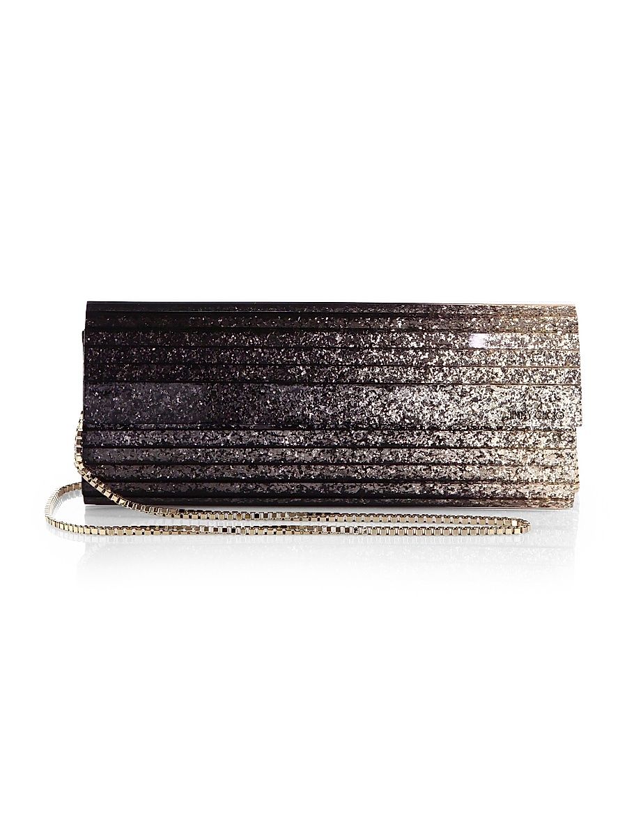 Women's Sweetie Degradé Glitter Acrylic Clutch - Black Champagne