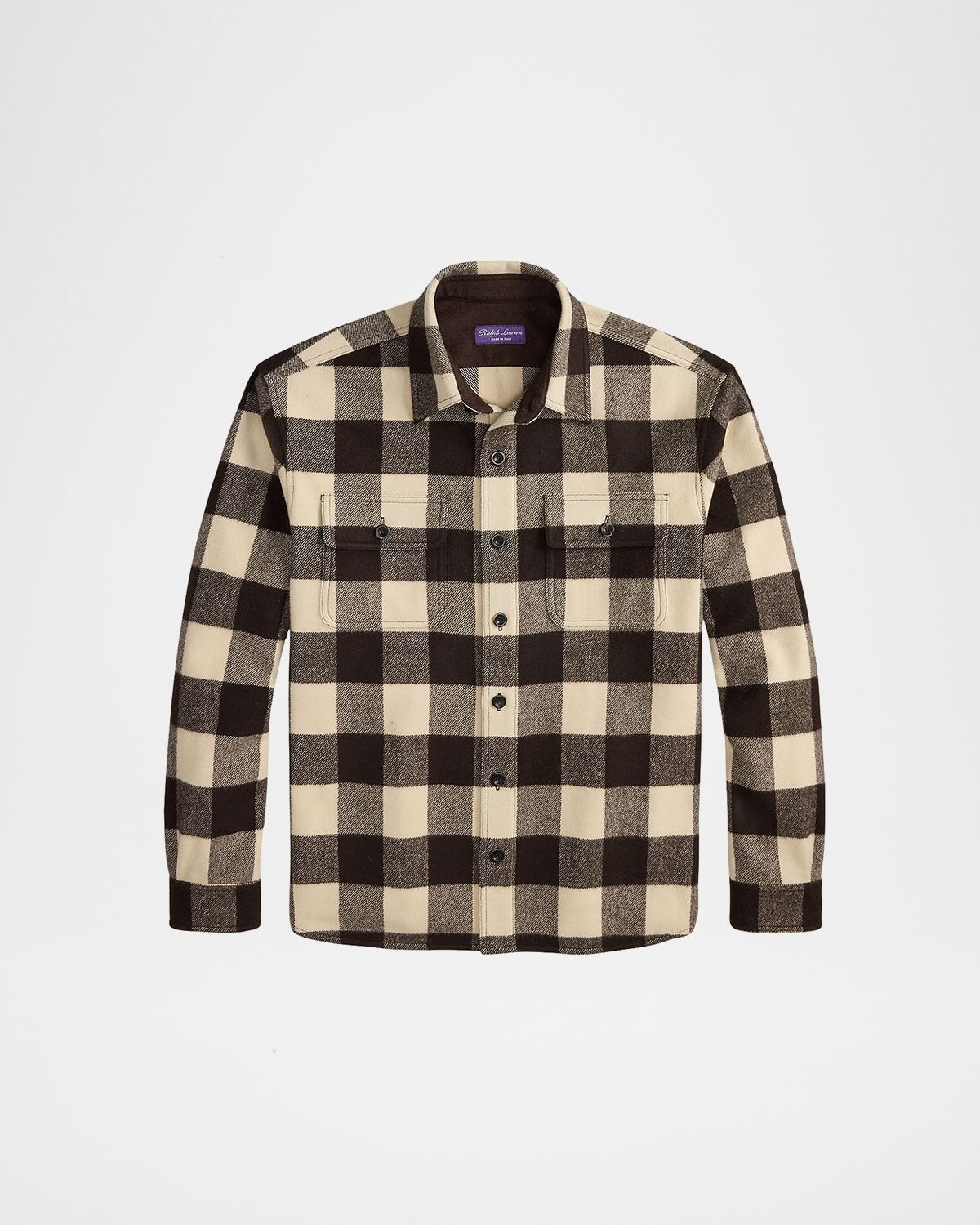 Men & apos;s Merino Wool Maxi-Check Overshirt