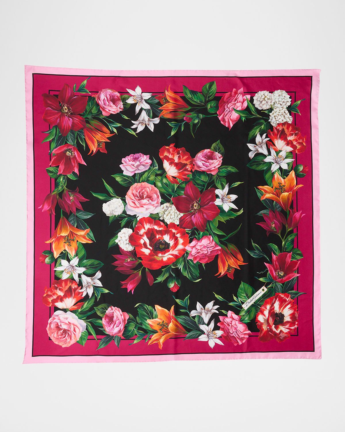 Floral Foulard Silk Scarf