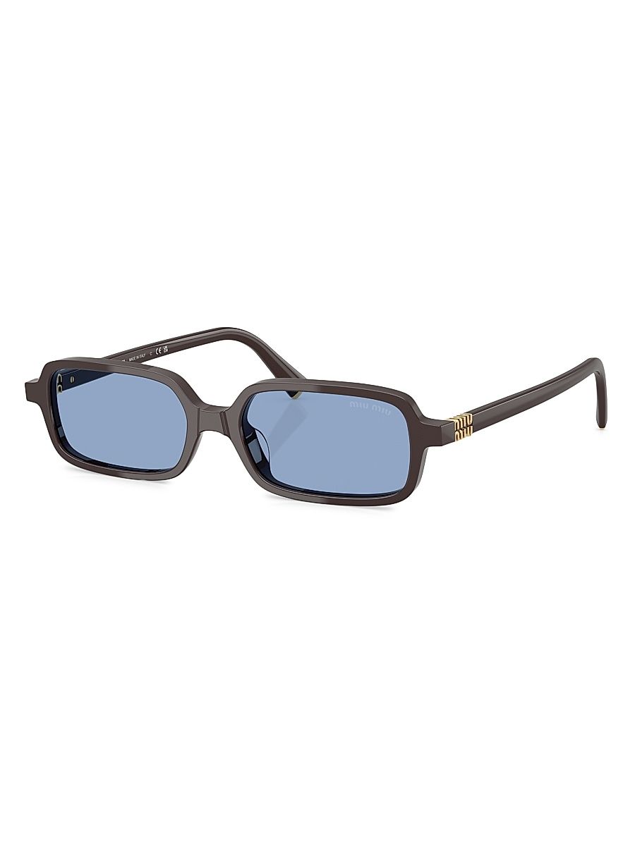 Women's Regarde 52MM Rectangular Sunglasses - Brown Light Blue
