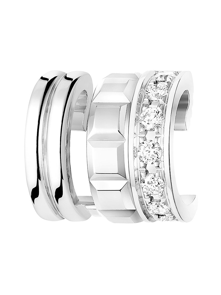 Women's Quatre Radiant Edition 18K White Gold & 0.14 TCW Diamond Single Cuff Earring - White Gold