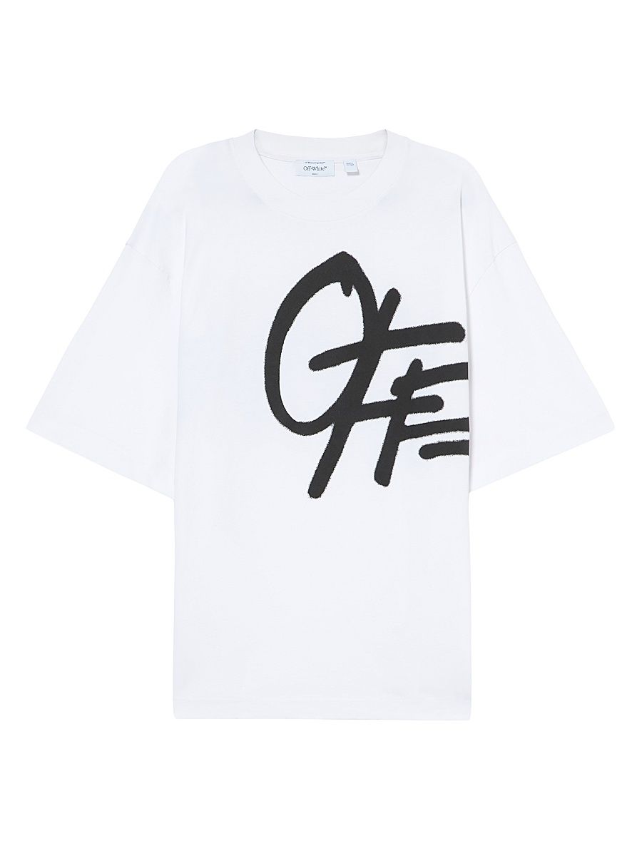Men's Spray Logo Skate Cotton-T-Shirt - White - Size XXL