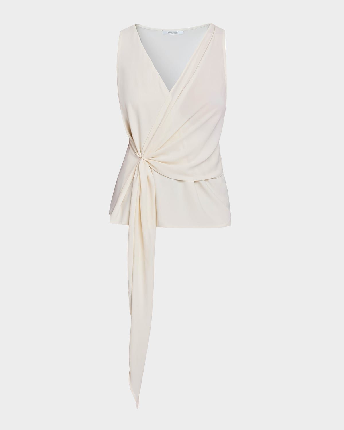 Danna Sleeveless Crepe Wrap Top