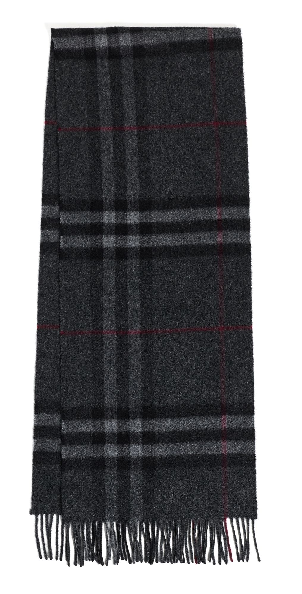 Burberry Giant Check Cashmere Scarf Charcoal Grey One Size