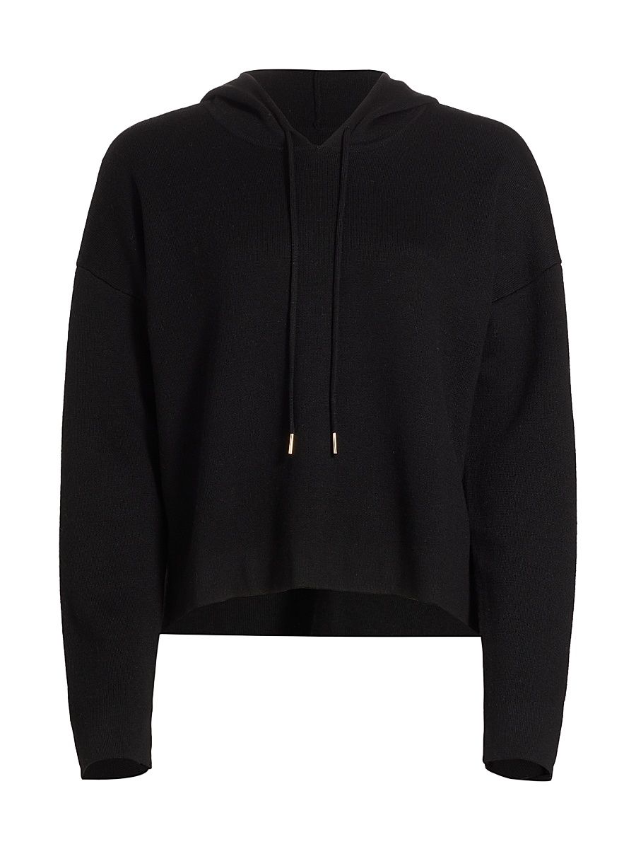 Women's Double-Knit Pullover Hoodie - Black - Size Medium