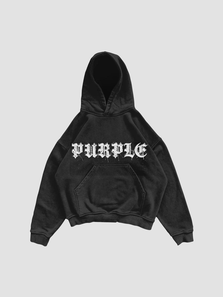 Purple Brand Men's Logo Cotton Fleece Hoodie - Black - Size Small