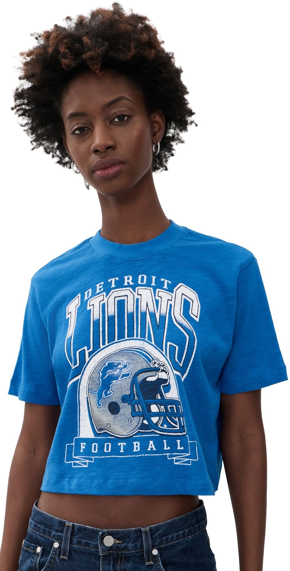 Junk Food Lions Helmut Mock Crop Tee Lions Blue XL