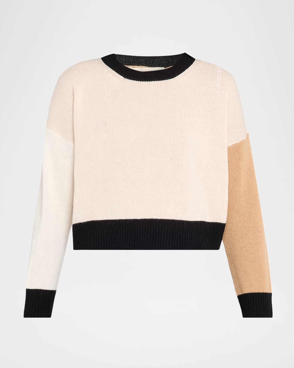 Colorblock Cashmere Crewneck Sweater