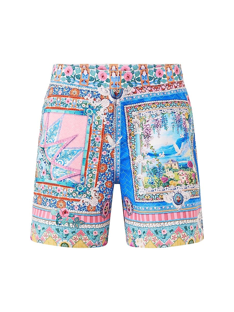 Men's Printed Mid-Length Board Shorts - Navas Nouveau - Size Large