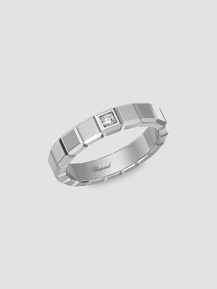 Women's Ice Cube 18K White Gold & Diamond Ring - White Gold - Size 7.25