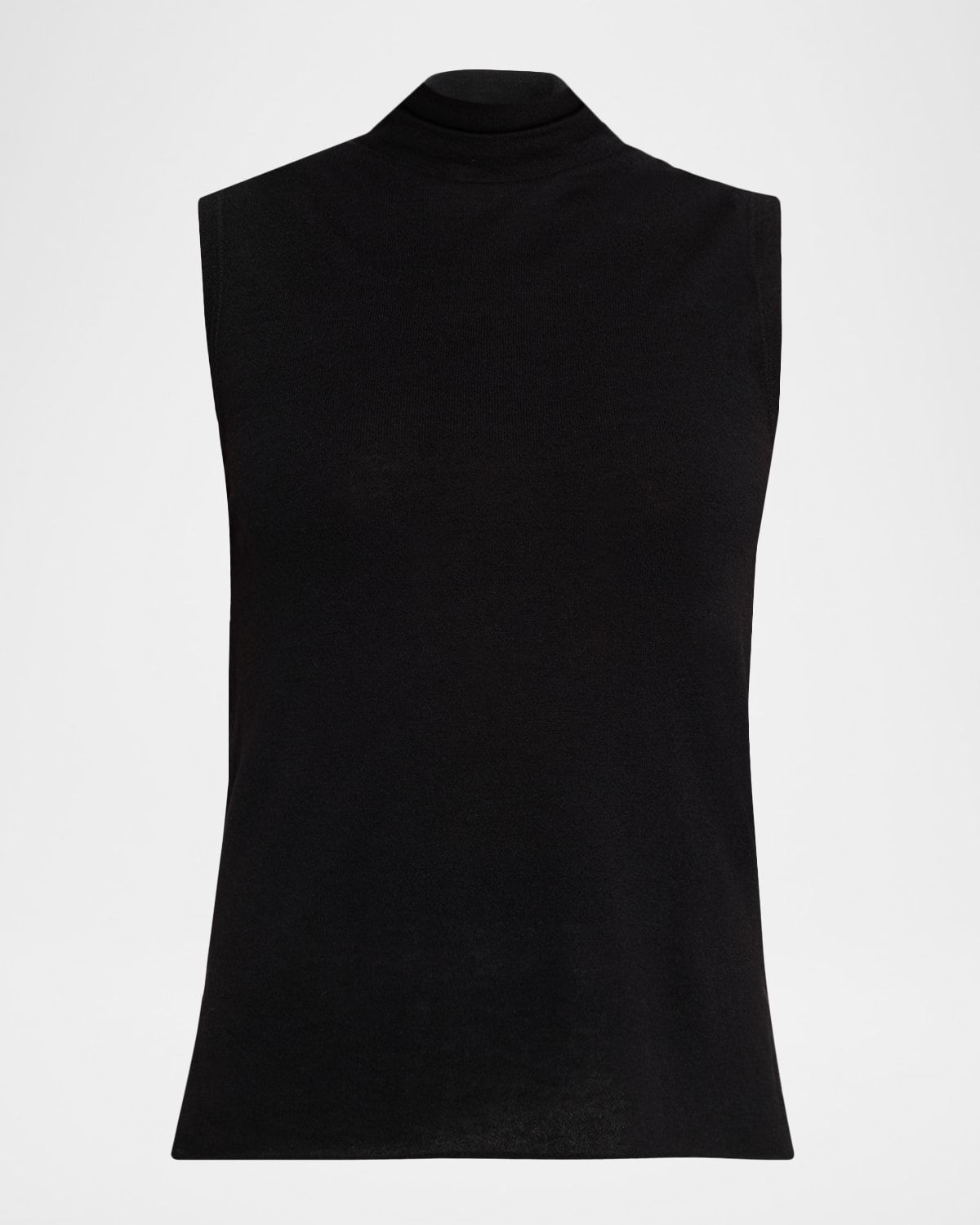 Machine Washable Cashmere Sleeveless Turtleneck