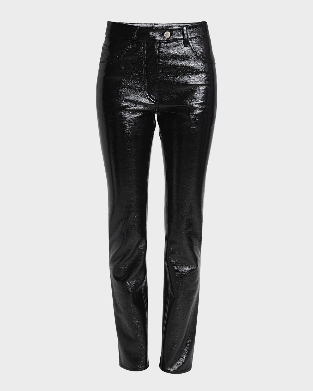 Reedition 5-Pocket Vinyl Straight-Leg Ankle Pants
