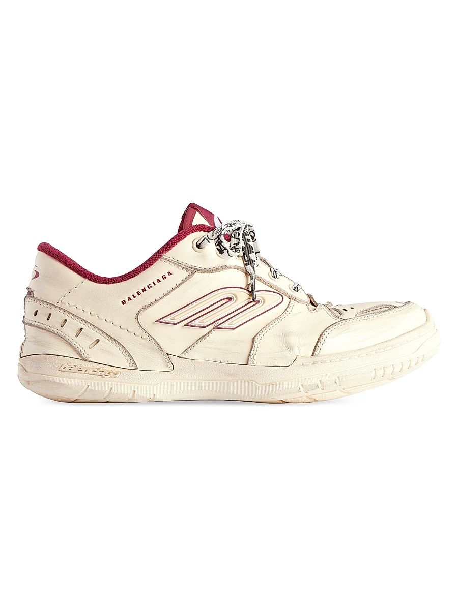 Women's Hamptons Medium Worn-Out Sneakers - Off White Red - Size 11