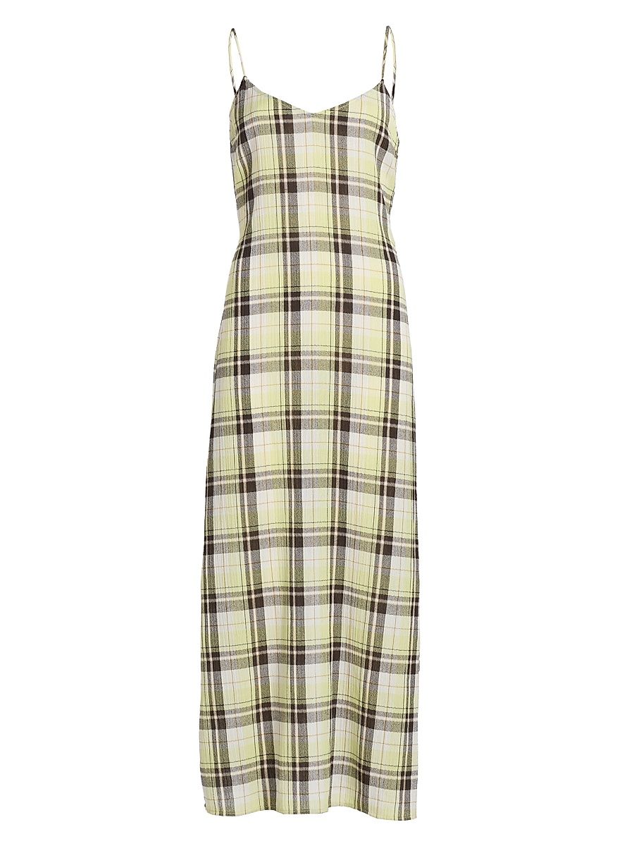 Women's Evelyn Plaid Gauze Maxi Dress - Straw Multi - Size XL