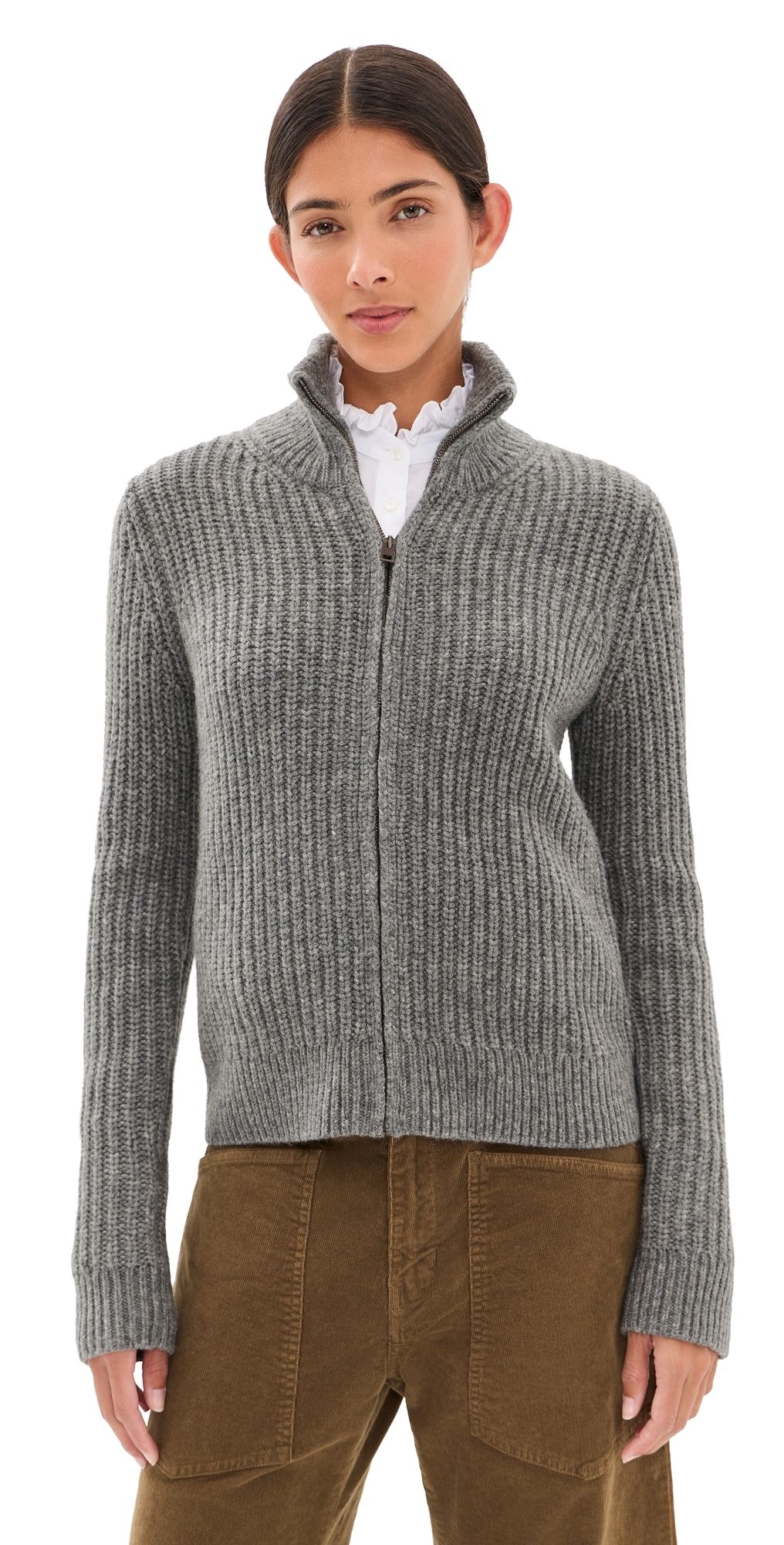 Nili Lotan Arlen Cardigan Medium Grey Melange L