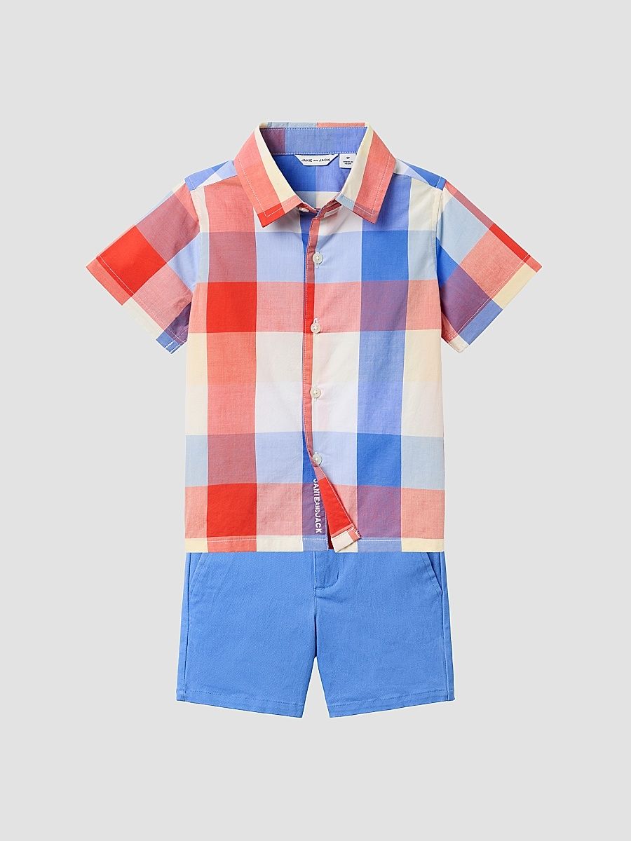 Little Boy's & Boy's Getaway Madras Shirt & Shorts Set - Size 2