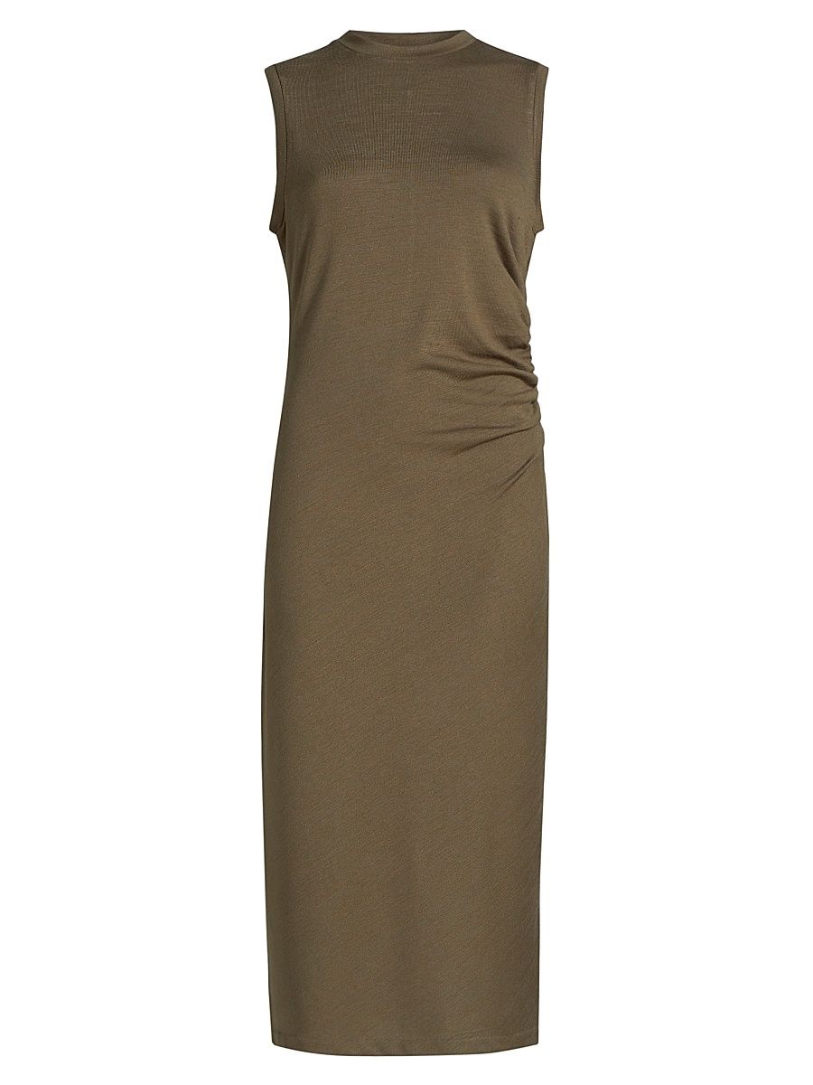 Women's Stretch Jersey Sleeveless Midi-Dress - Moss Smoke - Size Small