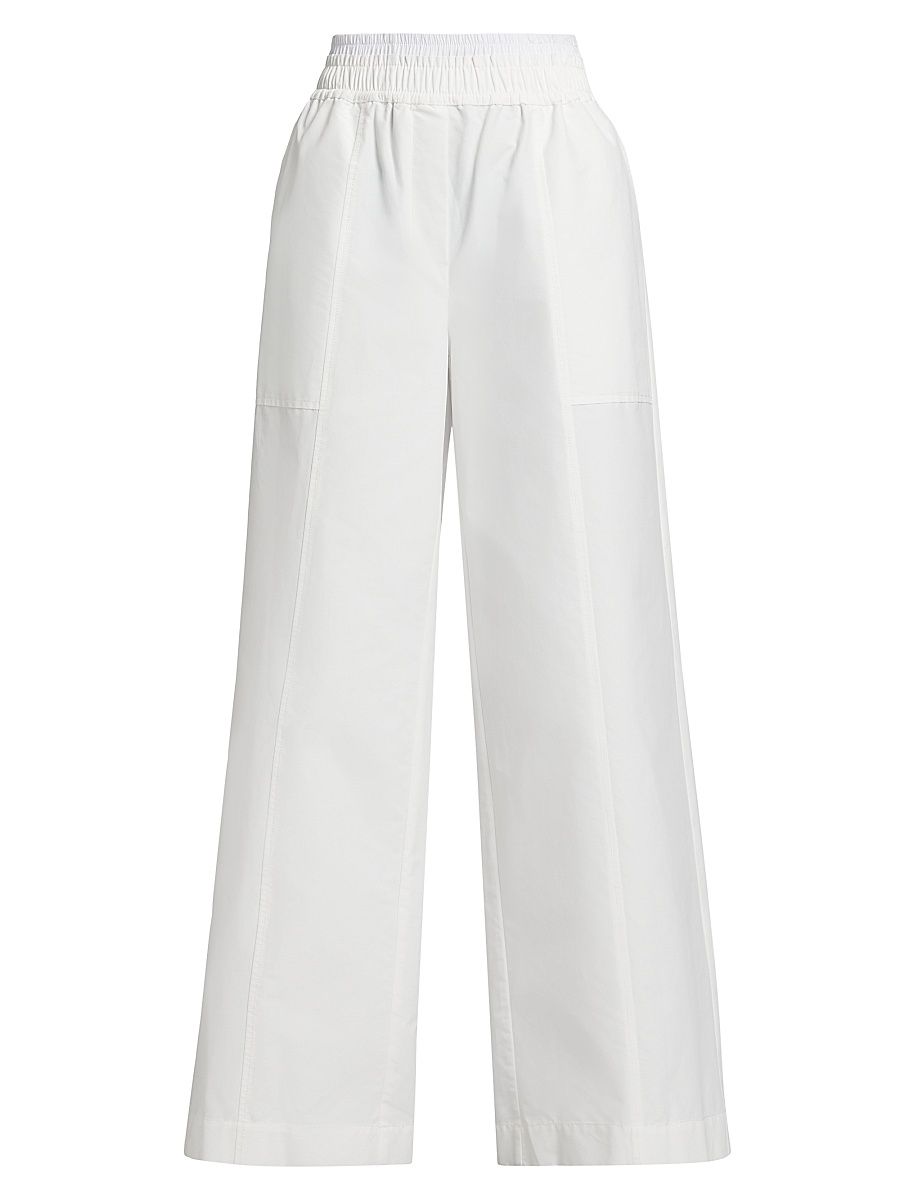 Women's Olly Double Waistband Pants - White - Size XS