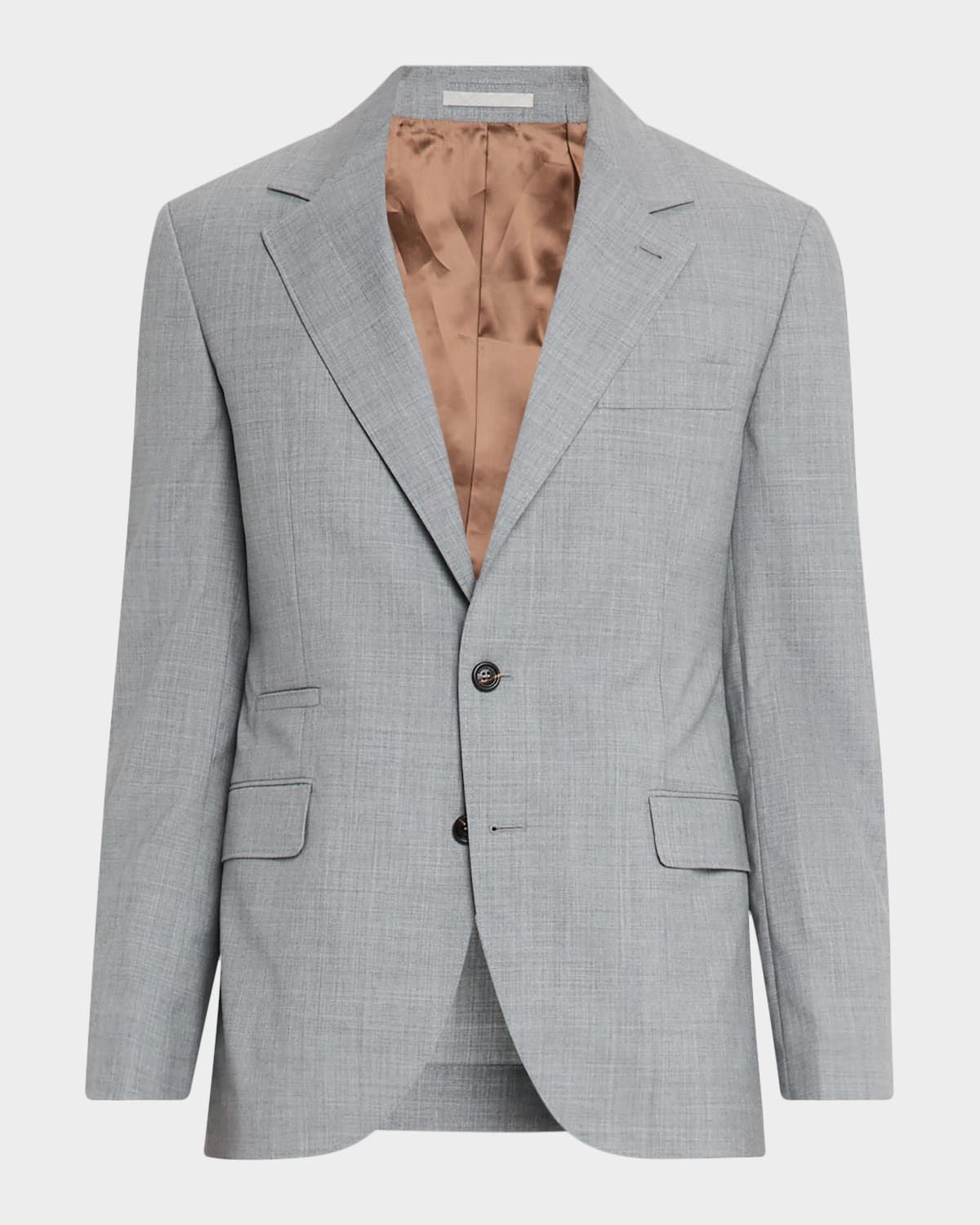 Men & apos;s Sharkskin Virgin Wool Single-Breasted Blazer