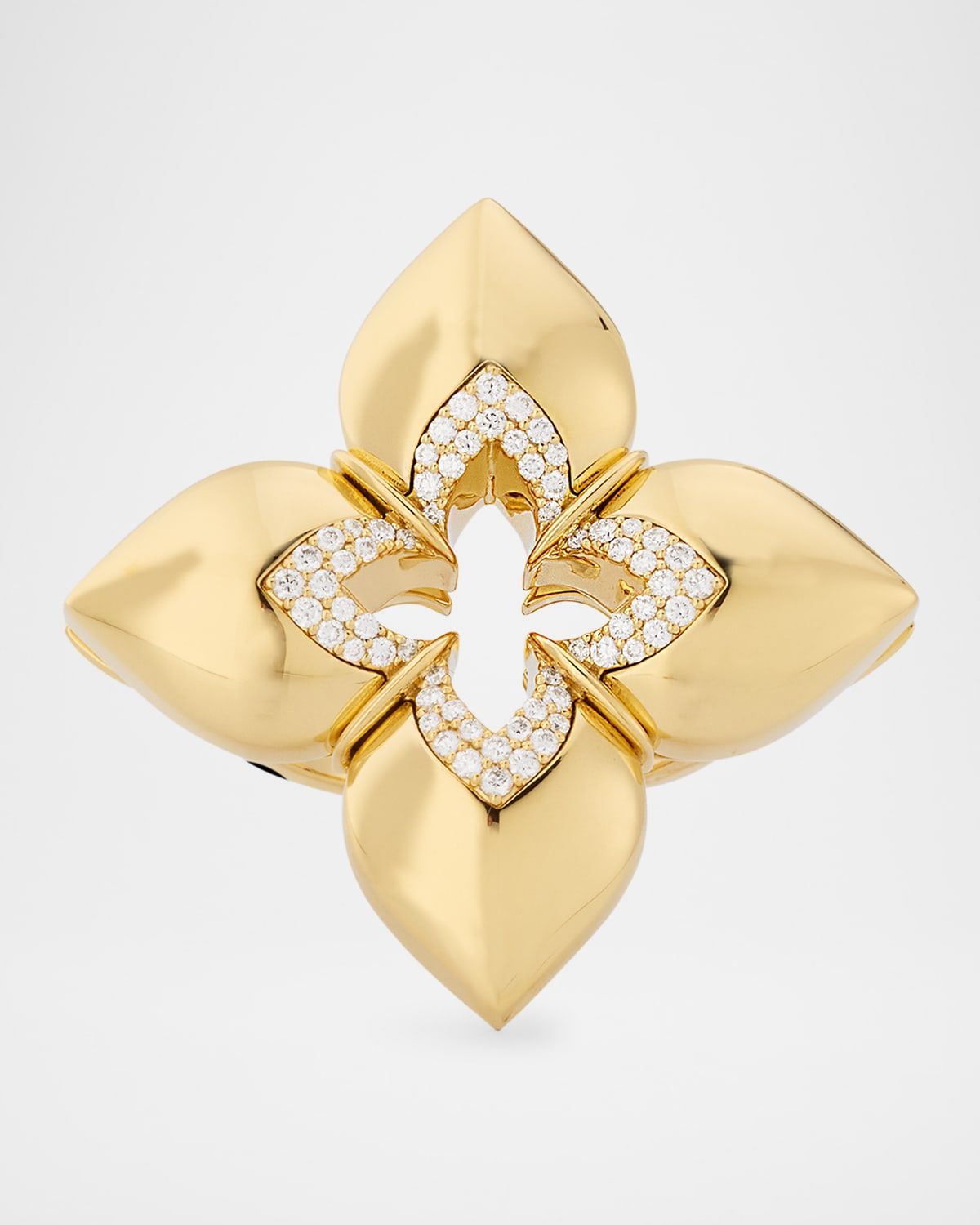 18K Yellow Gold Diamond Venetian Princess Ring, Size 6.5