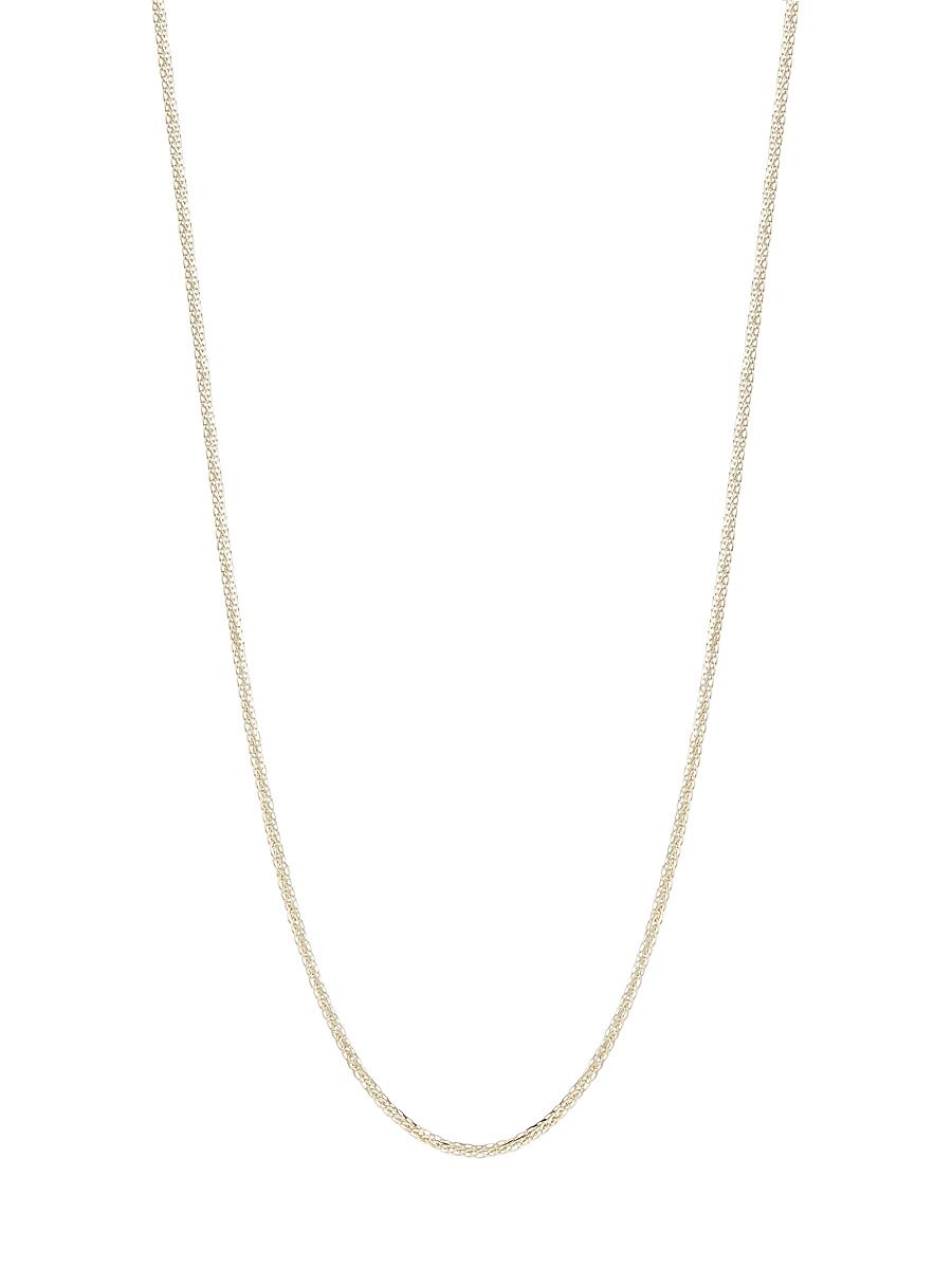 Women's Solid 14K Gold Wheat Chain Necklace - Yellow Gold - Size 16