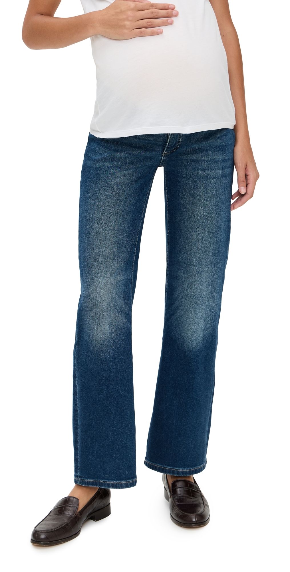 DL1961 Karmine Refined Wide Leg High Rise Maternity Jeans Clearwater (Highluxe) 27