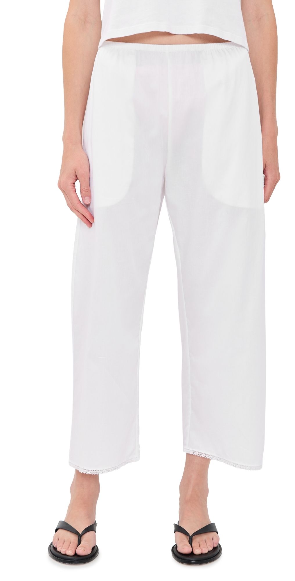 Leset Yoko Lace Crop Pants White XS