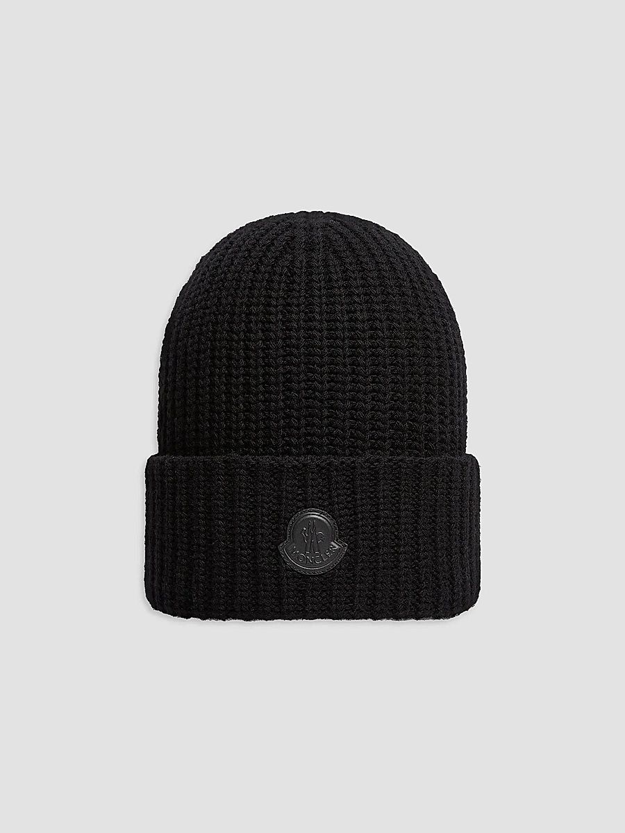 Women's Beanie Hat in Wool & Cashmere Blend - Black