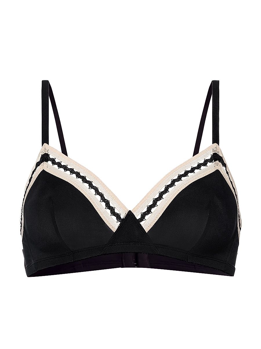 ERES Women's Slalom Jersey Wireless Triangle Bralette - Noir Rose Petal - Size 40C