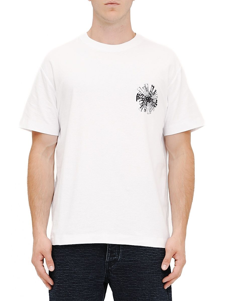 Men's Logo Textured Jersey T-Shirt - White - Size Large