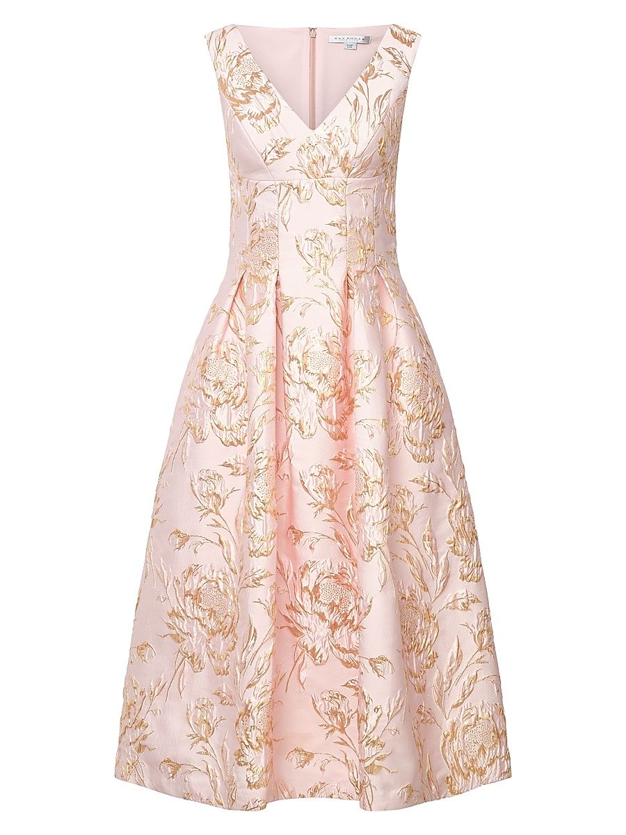 Women's Saylor Rose Jacquard Tea-Length Cocktail Dress - Blush - Size 16