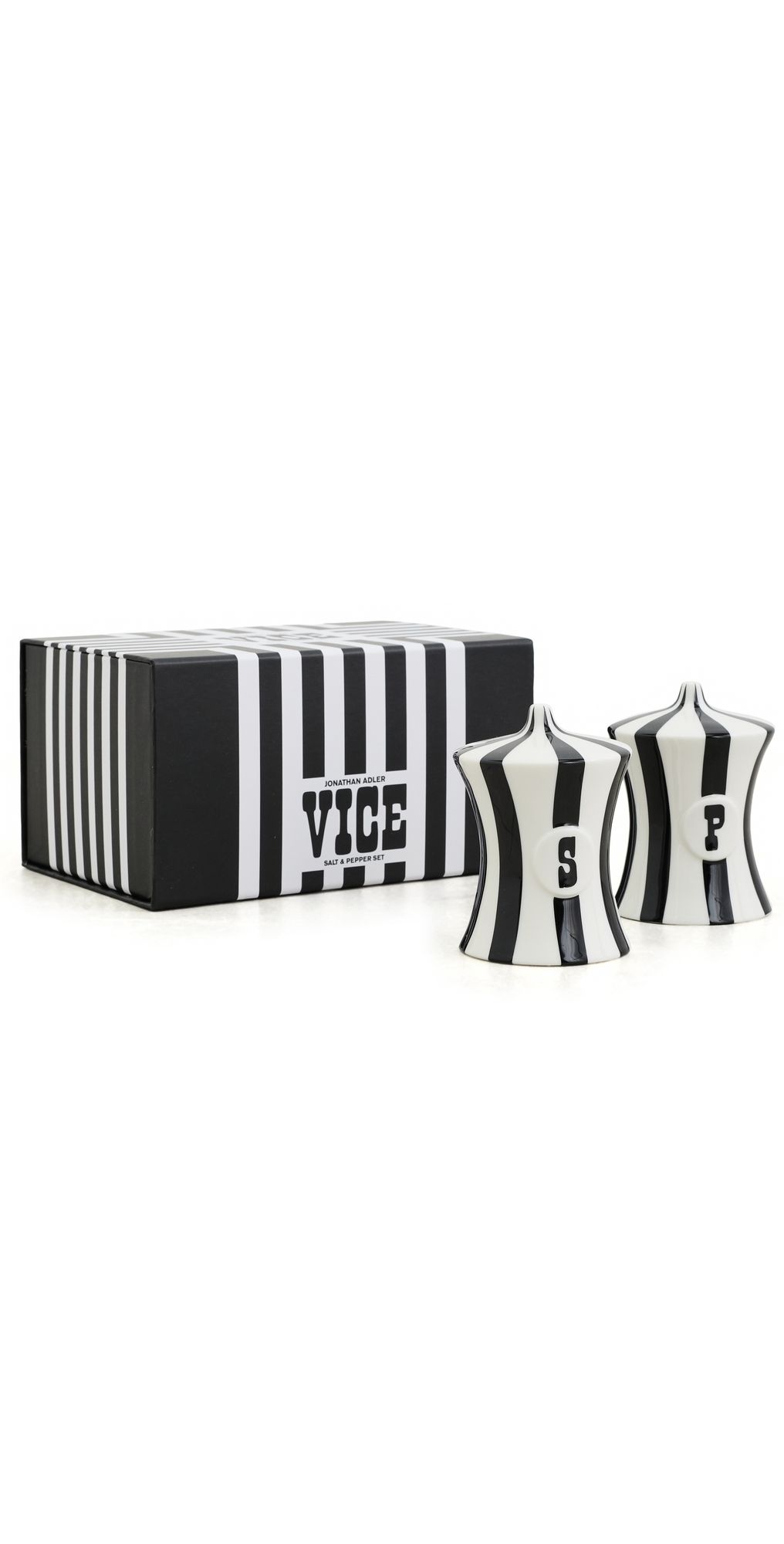 Jonathan Adler Vice Salt and Pepper Shaker Set Black/White One Size