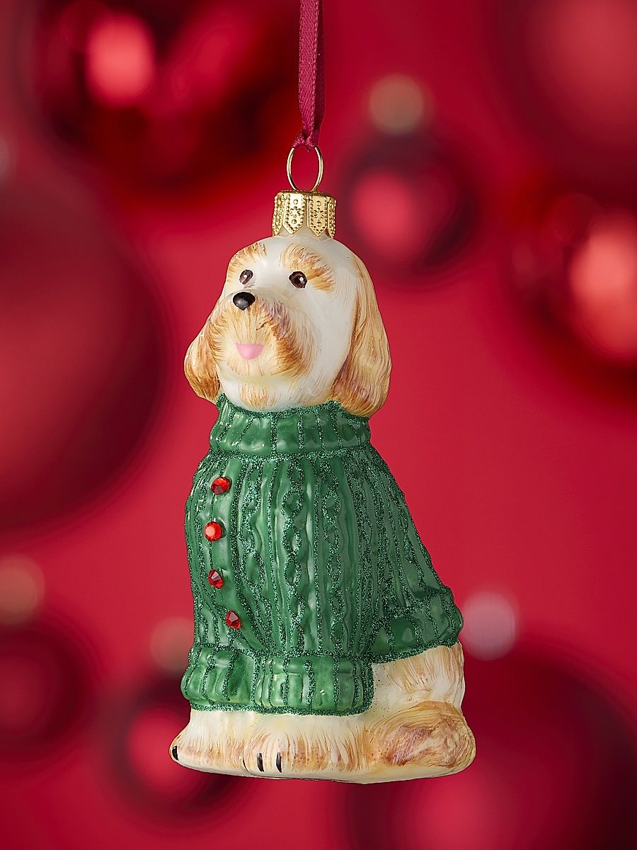 Glass Goldendoodle Ornament