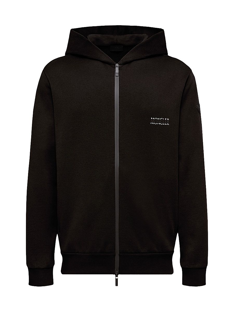 Men's Zip-Up Hooded Sweatshirt in Cotton Fleece - Black - Size XXXL