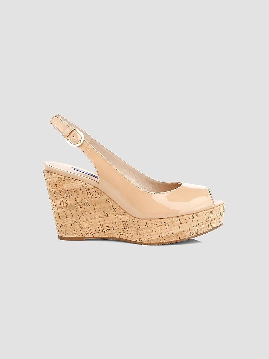 Women's Jean Cork Wedge Slingback Sandals - Nude - Size 4.5